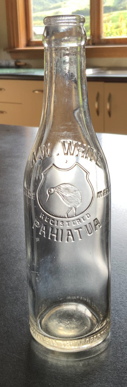 early A.W. White Pahiatua glass bottle